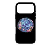 Carcasa para iPhone 17 Pro MAX Watercolor Dragon Flowers Beautiful Art Colorful Graphic