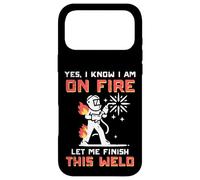 Carcasa para iPhone 17 Pro MAX Welder Im On Fire Let Me Finish Weld Funny Hombres Mujeres Niños