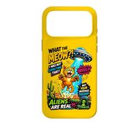 Carcasa para iPhone 17 Pro MAX What The Meow Funny Cat UFO Abduction Sci-Fi Alien