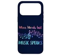 Carcasa para iPhone 17 Pro MAX When Words Fail Music Speaks Banda Orquesta Profesor Músico