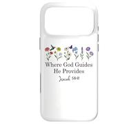 Carcasa para iPhone 17 Pro MAX Where God Guides He Provides Isaiah 58:11 Jesus Bible Verse