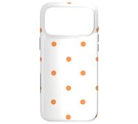 Carcasa para iPhone 17 Pro MAX White and Orange Polka Dots Classic Polkadots Cute Preppy
