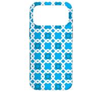 Carcasa para iPhone 17 Pro MAX White Azure Blue Chained Rounded Squares Coastal Pattern