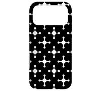 Carcasa para iPhone 17 Pro MAX White Black Crosses Dot Atom Molecule Geometric Pattern