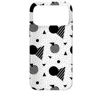 Carcasa para iPhone 17 Pro MAX White Black Monochrome Circle Triangle Stripe Dots Pattern