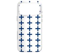 Carcasa para iPhone 17 Pro MAX White Blue Finland Flag Cross Grid Plus Finnish Pattern