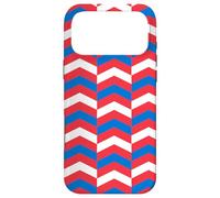 Carcasa para iPhone 17 Pro MAX White Blue Red Russia Tricolor Vertical Zigzag Pattern