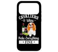 Carcasa para iPhone 17 Pro MAX Wine Makes Everything Fine Cavalier King Charles Spaniel Dog