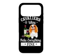 Carcasa para iPhone 17 Pro MAX Wine Makes Everything Fine Cavalier King Charles Spaniel Dog