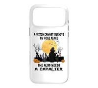 Carcasa para iPhone 17 Pro MAX Witch Wine and Cavalier Dog Mom Funny Halloween Costume
