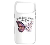 Carcasa para iPhone 17 Pro MAX with Brave Wings She Flies Butterfly Sign with Brave Wings