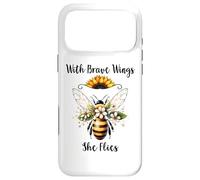 Carcasa para iPhone 17 Pro MAX with Brave Wings She Flies Flower Bee Daisy Floral Sunflower