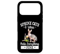 Carcasa para iPhone 17 Pro MAX Womens Girls Funny Wine Fine Sphinx Cat Lover
