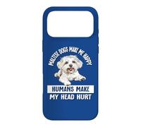 Carcasa para iPhone 17 Pro MAX Womens Girls Humans Make My Head Hurt Happy Maltese Lover