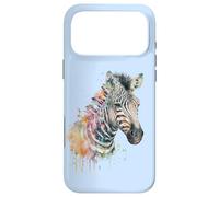 Carcasa para iPhone 17 Pro MAX Womens Girls Wildlife Safari Rainbow Watercolor Zebra Lover