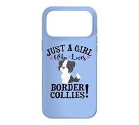 Carcasa para iPhone 17 Pro MAX Womens Kawaii Cartoon Girl Who Loves Border Collies Lover