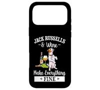 Carcasa para iPhone 17 Pro MAX Womens Wine Makes Everything Fine Jack Russell Terrier Lover