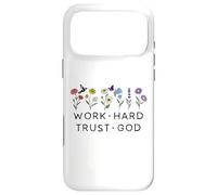Carcasa para iPhone 17 Pro MAX Work Hard Trust in God Jesus Bible Verse Christian Scripture