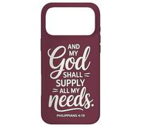 Carcasa para iPhone 17 Pro MAX Y mi Dios suplirá Todas mis Necesidades Filipenses 4:19