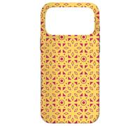 Carcasa para iPhone 17 Pro MAX Yellow Crimson Triangle Circle Grid Round Geometric Pattern