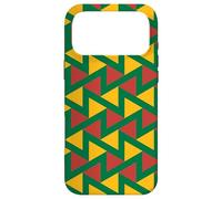 Carcasa para iPhone 17 Pro MAX Yellow Green Red Lithuania Tricolor Zigzag Triangle Pattern