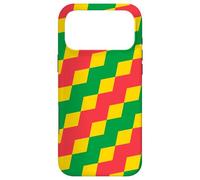Carcasa para iPhone 17 Pro MAX Yellow Green Red Zigzag Congo Color Energy Pattern