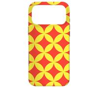 Carcasa para iPhone 17 Pro MAX Yellow Red Circles Ovals Curves Chinese Wave Retro Pattern