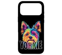 Carcasa para iPhone 17 Pro MAX Yorkshire Terrier Cara De Perro Colorido Yorkie Hombres Mujeres Negro