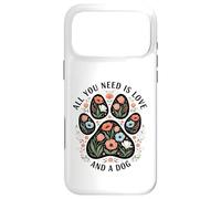 Carcasa para iPhone 17 Pro MAX You Need Is Love and A Dog Floral Design para los Amantes de Las Mascotas