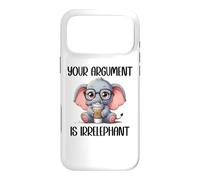 Carcasa para iPhone 17 Pro MAX Your Argument is Irrelephant Coffee Cup Funny Elephant White