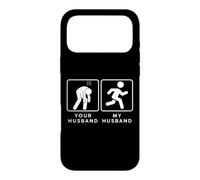 Carcasa para iPhone 17 Pro MAX Your Husband vs. My Hubby - Funny Marathon Running Design