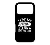 Carcasa para iPhone 17 Pro Me Gusta mi café Negro como mi Alma Cita Divertida