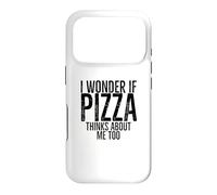 Carcasa para iPhone 17 Pro Me pregunto si la Pizza Piensa en mí Demasiado Divertido Amante de la Comida