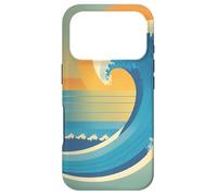 Carcasa para iPhone 17 Pro Medio Siglo Moderno Retro Minimalista Puesta de Sol océano Playa Ola