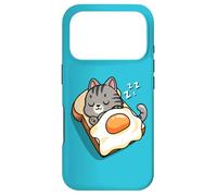 Carcasa para iPhone 17 Pro Mens Women Kid Kawaii Egg Toast Napping Gray Tabby Cat Lover