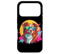 Carcasa para iPhone 17 Pro Mens Womens Kids 80s 90s Art Vintage Red Border Collie Lover