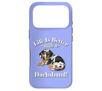 Carcasa para iPhone 17 Pro Mens Womens Kids Funny Life Is Better Dapple Dachshund Lover