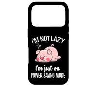 Carcasa para iPhone 17 Pro Mens Womens Kids Lazy Power Saving Cute Show Pig Lover