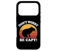 Carcasa para iPhone 17 Pro Mens Womens Retro Vintage Sunset Don't Worry Be Capy Lover