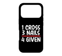 Carcasa para iPhone 17 Pro Mensaje bíblico Cristiano 1 Cruz 3 Clavos 4 Dado Cristiano