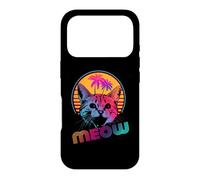 Carcasa para iPhone 17 Pro Meow Cat Outrun Retro 80s Vintage Funny Cats Lover