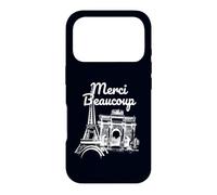 Carcasa para iPhone 17 Pro Merci Beaucoup Divertido Francés Diciendo París Amante Parisino