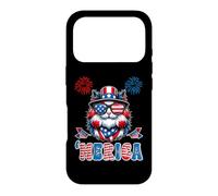 Carcasa para iPhone 17 Pro Merica USA American Flag Patriotic Happy 4th of July Cat