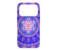 Carcasa para iPhone 17 Pro Metatron's Cube Geometría Sagrada Azul Naranja Formas Mania