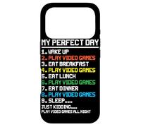 Carcasa para iPhone 17 Pro Mi Día Despertar Jugar Videojuegos Comer Desayuno Jugar V