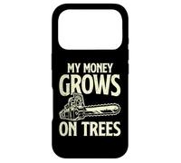 Carcasa para iPhone 17 Pro Mi Dinero creció en árboles, leñador, Carpintero, Motosierra, arbolista