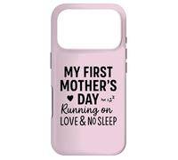 Carcasa para iPhone 17 Pro Mi Primer día de la Madre Corriendo en Amor y sin Dormir - Mamá