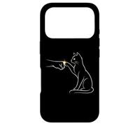 Carcasa para iPhone 17 Pro Midnight Cat Touch Magical Bond Line Art Cat Silhouette