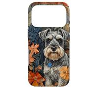 Carcasa para iPhone 17 Pro Miniatura Schnauzer Sal Pimienta Floral Perro Arte