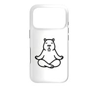 Carcasa para iPhone 17 Pro Minimalista BLK Capybara Yoga Pocket Zen Meditación Amante